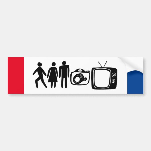 Persoon Man Camera TV Bumpersticker (Voorkant)