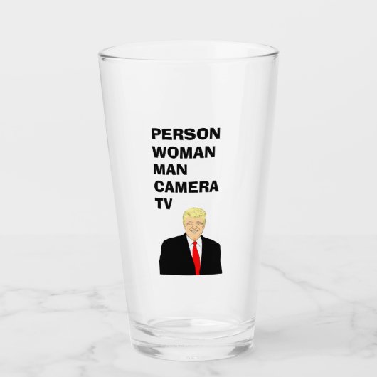 Persoon Man Camera TV Funny Trump Glas (Voorkant)