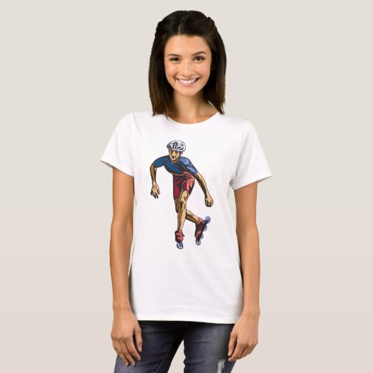 Persoon Rollerblading T-shirt (Voorkant volledig)