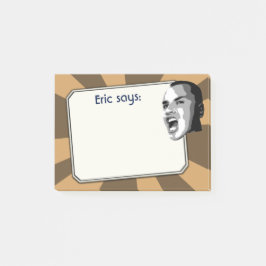 Persoon schreeuwen op elke kleur lichtstralen post-it® notes