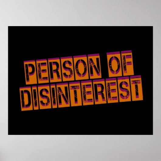 Persoon van Desinteresse Poster (Voorkant)