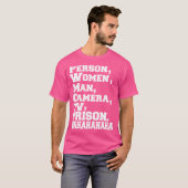 Persoon Vrouw Man Camera TV Gevangenis Hahaha H T-shirt (Voorkant volledig)