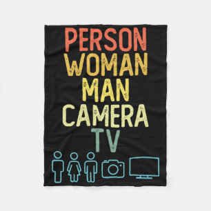 Persoon Vrouw Man Camera Tv Symbolen Vintage Anti Fleece Deken