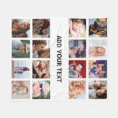 Persoonlijk 16 Photo Collage White Fleece Deken (Voorkant (Horizontaal))