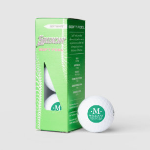 Persoonlijk 1-letter naammonogram GROEN Golfballen