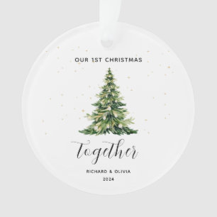 Persoonlijk 1e kerstfeest samen cadeau voor koppel ornament