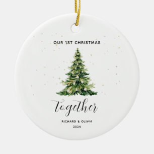 Persoonlijk 1e Kerstmis Samen Koppel Cadeau Keramisch Ornament