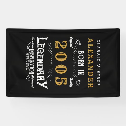 Persoonlijk 21e verjaardagsfeest Geboren in 2005 R Spandoek (Horizontaal)