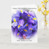 Persoonlijk 25-jarig huwelijksjubileum bloemig kaart (Gele Bloem)