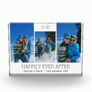 Persoonlijk 3 Foto Collage Monogrammed Wedding