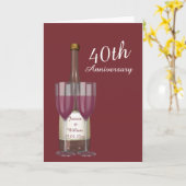 Persoonlijk 40-jarig huwelijksjubileum met robijn kaart (Gele Bloem)