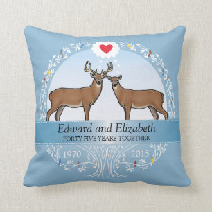 Persoonlijk 45th Wedding Jubileum, Buck & Doe Kussen