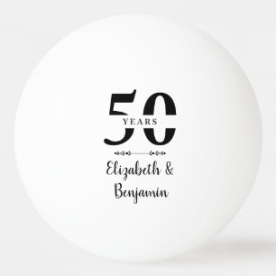 Persoonlijk 50-jarig huwelijksjubileum geschenk pingpongballen