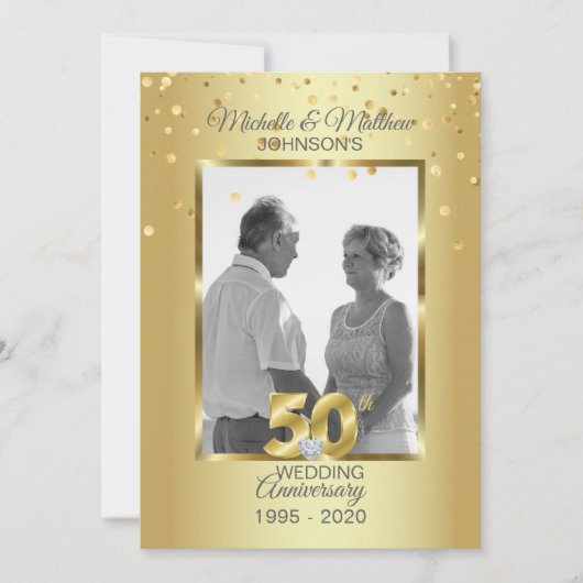 Persoonlijk 50e gouden huwelijksjubileum kaart (Voorkant)