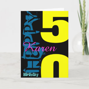 Persoonlijk 50e Wenskaart van de POP van de Geboor Kaart