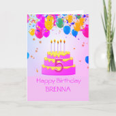 Persoonlijk! 5e verjaardag Aangepaste Kaart (Voorkant)