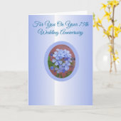 Persoonlijk 75-jarig huwelijksjubileum Plumbago Kaart (Gele Bloem)