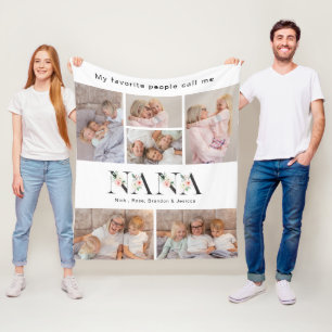 Persoonlijk 8 Foto Bloemalfabet Oma Fleece Deken