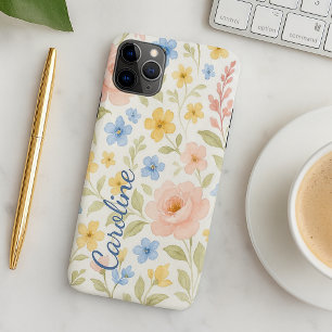 Persoonlijk aangepast leuk klassiek bloemmotief iPhone 11 pro max hoesje