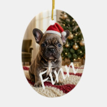Persoonlijk aangepaste chic foto keramische kerstb