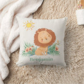 Persoonlijk Aangepaste Lieve Leeuw In Jungle Kussen (Deken)