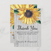 Persoonlijk Aangepaste Rustieke Chic Zonnebloem Sc Bedankkaart (Voorkant / Achterkant)
