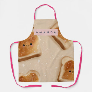 Persoonlijk Aardig Kawaii Toast Patroon Schort