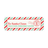 Persoonlijk adres Noordpool Santa Letter Etiket (Voorkant)
