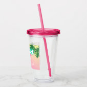 Persoonlijk Afscheid Meisje Feest Neon Strand Acryl Drinkbeker (Links)