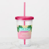 Persoonlijk Afscheid Meisje Feest Neon Strand Acryl Drinkbeker (Voorkant)