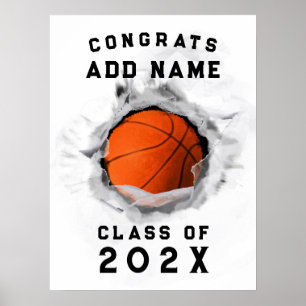 Persoonlijk afstudeercadeau basketbal poster