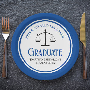 Persoonlijk afstudeerfeest Blue Law School Papieren Bordje