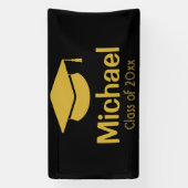 Persoonlijk afstudeerfeest Goud Klas van 2023 Spandoek (Verticaal)