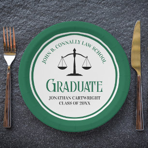 Persoonlijk afstudeerfeest groene rechtenfaculteit papieren bordje