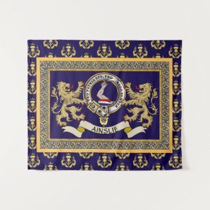 Persoonlijk Ainslie-clanbadge Blauw Wandkleed