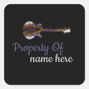 Persoonlijk Akoestische Gitaar Logo Vierkante Sticker