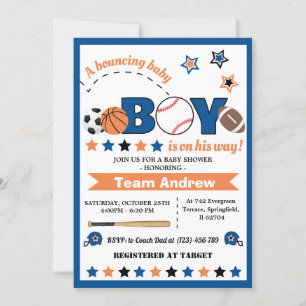 Persoonlijk All Star Baby shower voor jongen Kaart