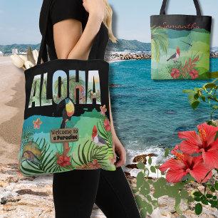 Persoonlijk Aloha Tropisch Paradijs Dubbelzijdig Draagtas