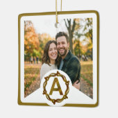 Persoonlijk Ambachtelijk Monogram A | Houten Lijst Keramisch Ornament (Links)