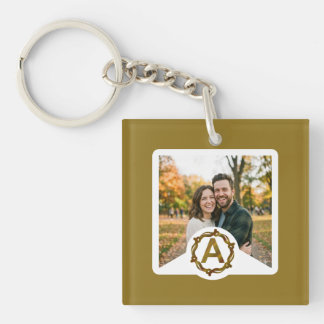 Persoonlijk Ambachtelijk Monogram A | Houten Lijst Sleutelhanger
