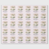 Persoonlijk Aquarel Thee Feest Bruidsbruiloft Cadeaupapier (Vlak)