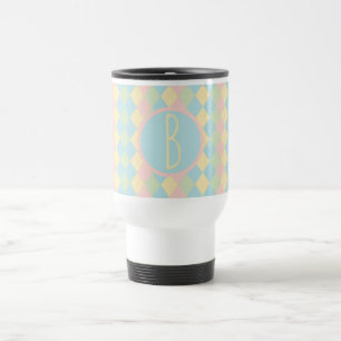 Persoonlijk Argyle lente pastel gekleurd patroon Reisbeker