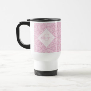 Persoonlijk Art Deco Fans Preppy In Roze Mandala Reisbeker