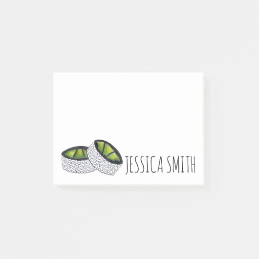 Persoonlijk Avocado Sushi Roll Japans voedsel Post-it® Notes (Voorkant)