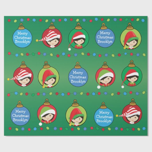 Persoonlijk Aziatisch meisje Elf Cadeaupapier (Vlak)