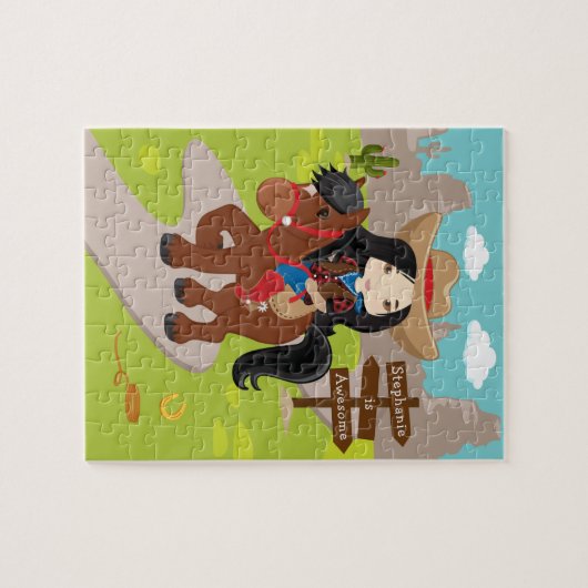 Persoonlijk Aziatisch meisje Jigzaag Puzzle Legpuzzel (Horizontaal)