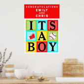 Persoonlijk Baby Boy Baby shower Poster (Keuken)