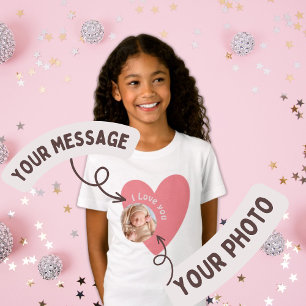 Persoonlijk baby cadeau met foto en bericht t-shirt