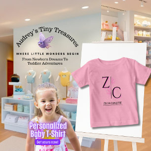 Persoonlijk baby T-shirt met korte mouwen