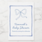 Persoonlijk babyfeest cadeau blauwe strik wijnlabe wijn etiket (Enkel label)